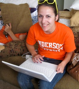 Kimmi with her new laptop!